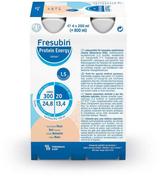 Fresubin Protein Energy Drink Nuss Trinkflasche 4 X 200 ml kaufen