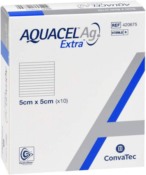 Aquacel Ag Extra 5 x 5 cm 10 Kompressen
