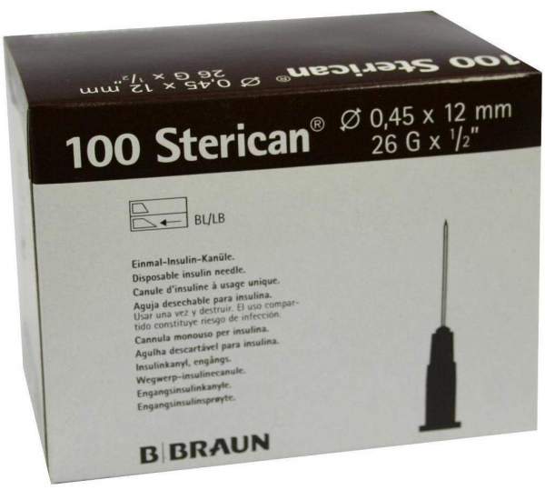 Sterican Insulin Einmalkanüle 26 G X 1°2 0,45 X 12 mm 100 Kanülen