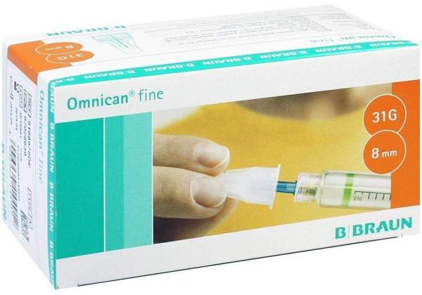Omnican Fine Pen Kanüle 31 G 0,25 X 8 mm 100 Kanülen