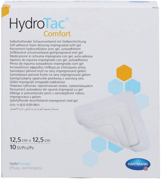 Hydrotac Comfort Schaumverband 12,5 X 12,5 cm Steril 10 Stück