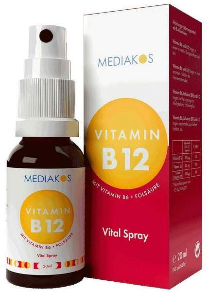 Vitamin B12 + B6 + Folsäure Mediakos Vital Spray 20 ml