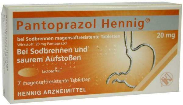 Pantoprazol Hennig bei Sodbrennen 20 mg 7 Magensaftresistente...