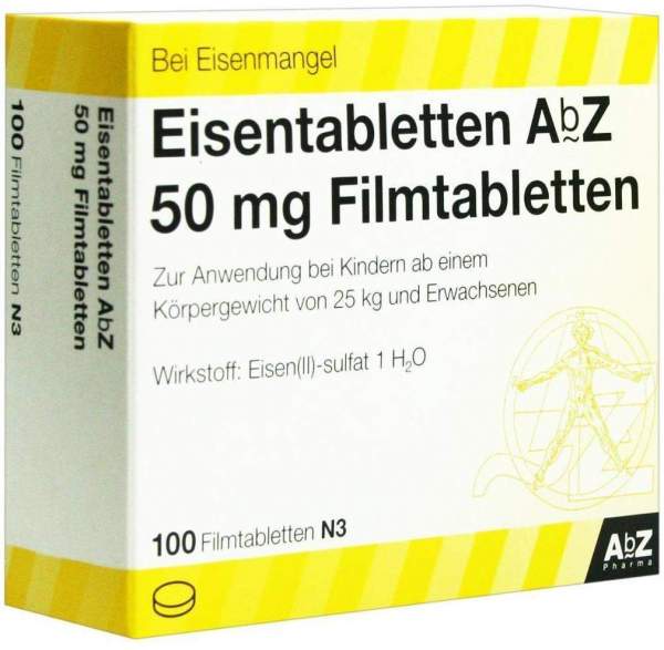 Eisentabletten Abz 50 mg Filmtabletten 100 Filmtabletten