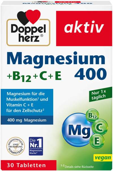 Doppelherz Aktiv Magnesium 400 + B12 + C + E 30 Tabletten