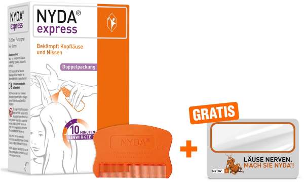 Nyda express Pumplösung 2x50ml + gratis Lupe