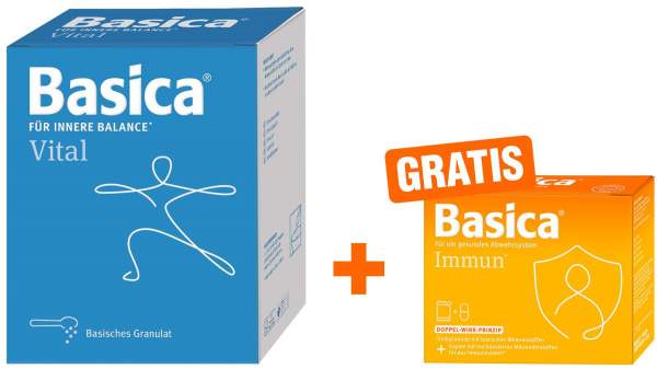 Basica Vital 800 g Pulver + gratis Basica Immun Trinkgranulat + Kapsel 7 Stück