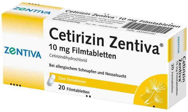 Cetirizin Zentiva 10 mg 20 Filmtabletten