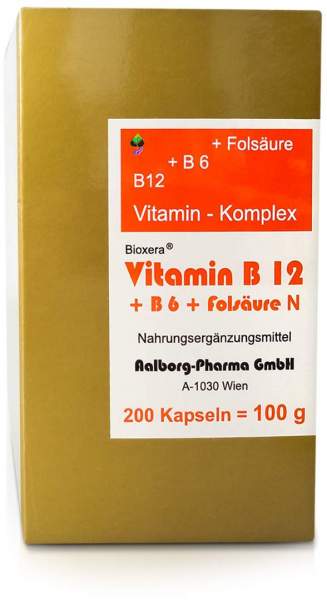 Vitamin B12 + B6 + Folsäure Komplex N Kapseln 200 Kapseln