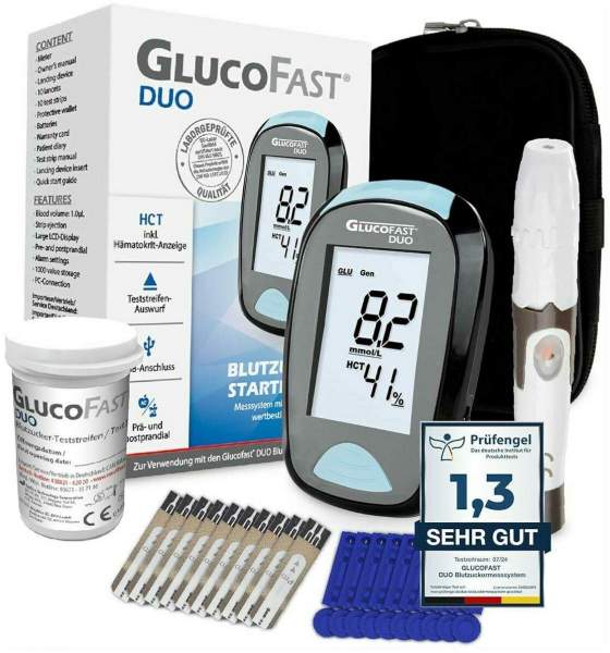 GLUCOFAST Duo Blutzucker-Messsystem mmol je l