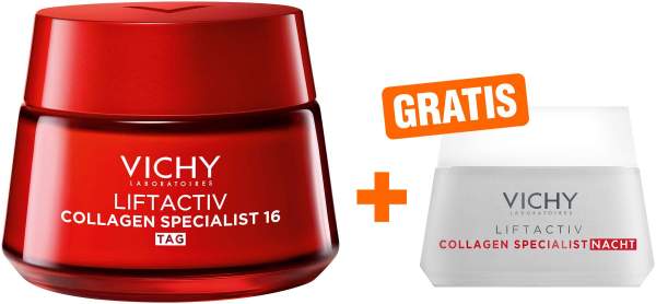 Vichy Liftactiv Collagen Specialist 50 ml Creme + gratis Liftactiv Nachtpflege 15 ml