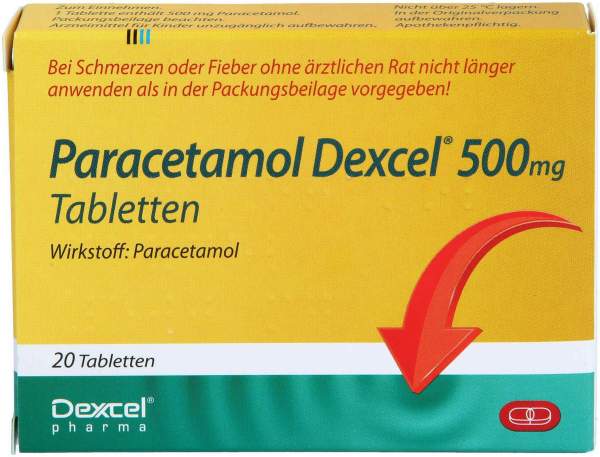 Paracetamol Dexcel 500 mg Tabletten 20 Stück