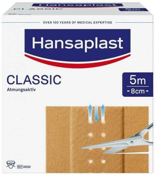 Hansaplast classic 5 m x 8 cm 1 Pflaster