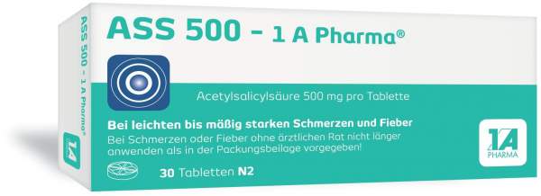 ASS 500 1A Pharma 30 Tabletten