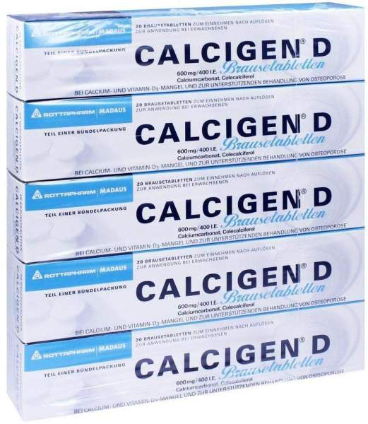 Calcigen D 600 mg und 400 I.E. Brausetabletten 100 Stück