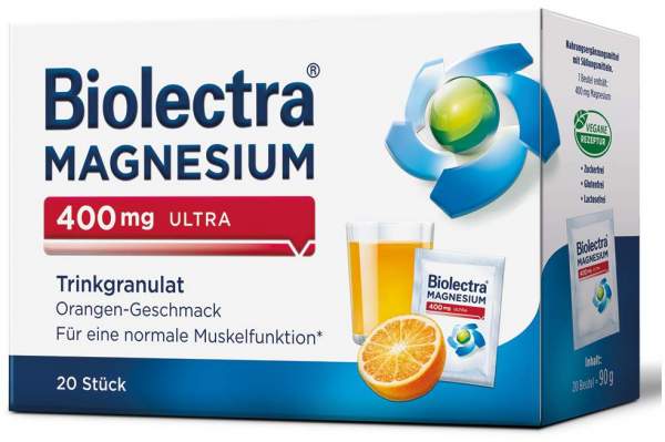 Biolectra Magnesium 400 mg Ultra Trinkgranulat Orangengeschmack 20...