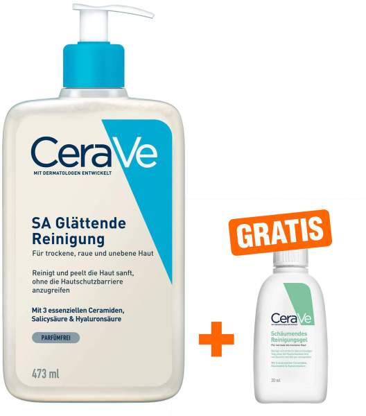 CeraVe SA Reinigung 473 ml Lotion + gratis schäumendes Reinigungsgel 20 ml