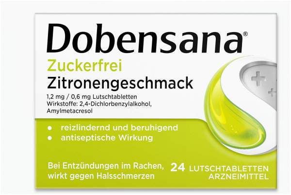 Dobensana Zuckerfrei Zitronengeschmack 1,2 mg &amp; 0,6 mg 24 Lutschtabletten