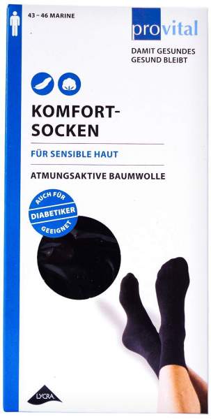 Provital Komfortsocken Men Gr.43-46 Marine 2 Stück