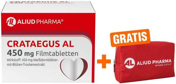 Crataegus Al 450 mg 100 Filmtabletten + gratis Medikamententasche 1 Stück