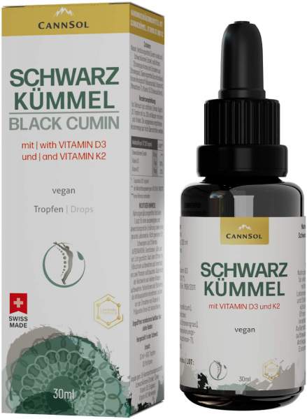 Cannsol Schwarzkümmel Mit Vitamin D3 und K2 Tropfen