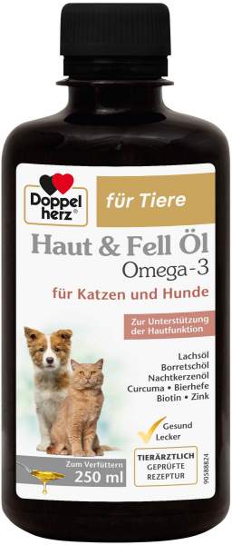 Doppelherz Haut & Fell Öl für Katzen und Hunde 250 ml