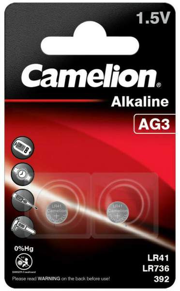 AG3-LR41 ALKALINE KNOPFZELLE 2 St.Alkaline AG3 - LR41-LR736-392-BP2