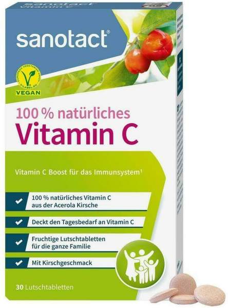 Sanotact 100% Natürliches Vitamin C Lutschtabl.