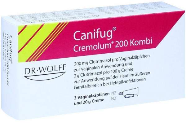 Canifug Cremolum 200 3 Vaginalzäpfchen und 20 G Creme Kombipackung