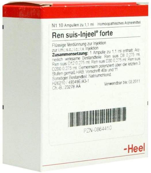 Heel Ren Suis-Injeele Forte 10 Ampullen Je 1,1ml