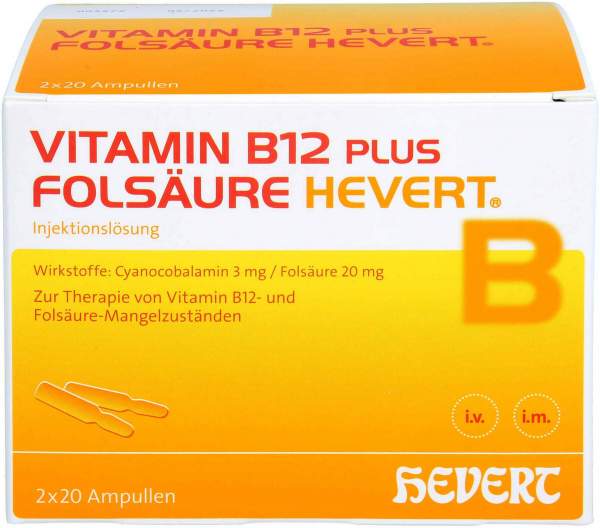 Vitamin B12 Folsäure Hevert 2 X 20 Ampullenpaare