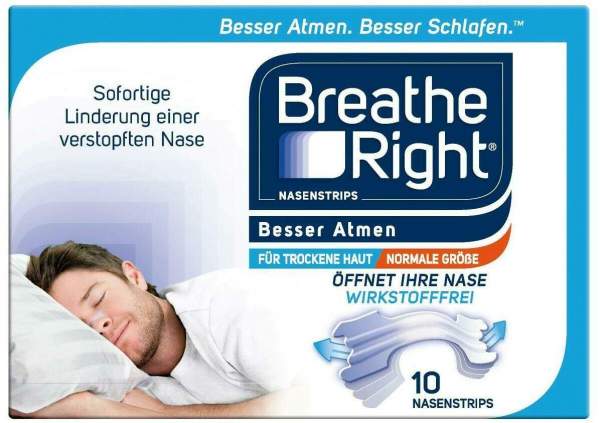 Besser Atmen Breathe Right Nasenpflaster Transparent Normal 10 Stück