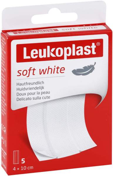 Leukoplast soft white Pflaster 4 x 10 cm 5 Stück