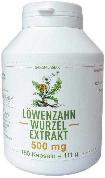 Löwenzahnwurzel Extrakt 500 mg Mono Kapseln 180 Stück
