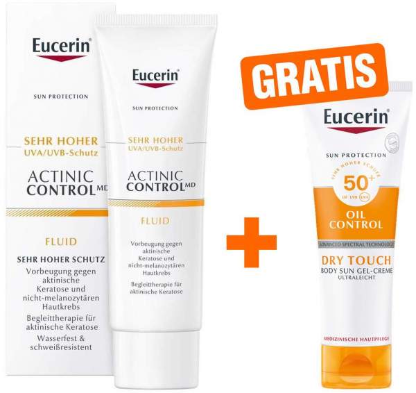 Eucerin Sun Actinic Control MD 80 ml + gratis Body LSF50 50 ml Creme-Gel