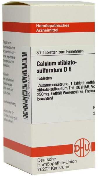 Dhu Calcium Stibiato Sulfuratum D6 80 Tabletten