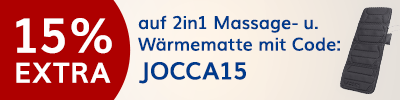 15% Rabatt extra auf 2in1 Massage- und Wärmematte DeLuxe Jocca