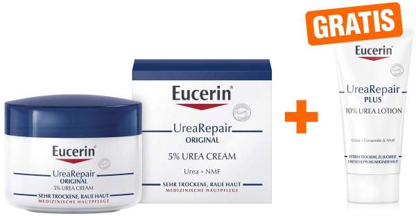 Eucerin UreaRepair Original 75 ml Creme 5% + gratis UreaRepair Plus Lotion 10% Urea 20 ml