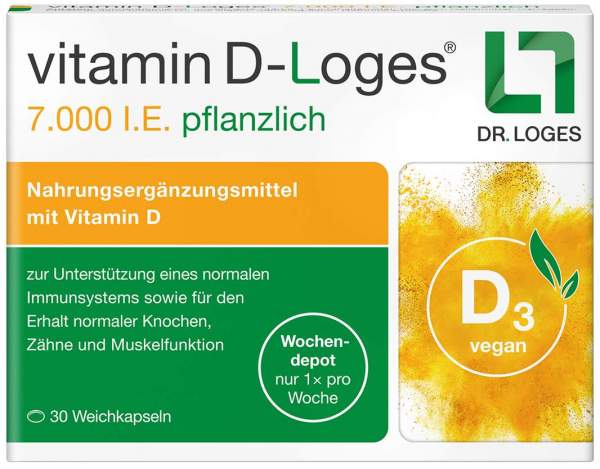 Vitamin D-Loges 7000 I.E. Pflanzlich 30 Weichkapseln