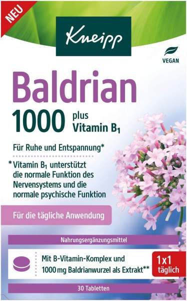 Kneipp Baldrian 1000 mg plus Vitamin B1 30 Tabletten