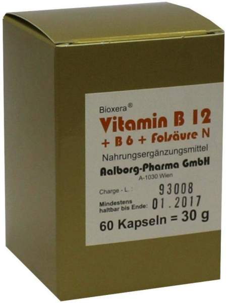 Vitamin B12 + B6 + Folsäure Komplex N 60 Kapseln