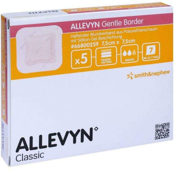 Allevyn Gentle Border 7,5 X 7,5 cm 5 Verbände