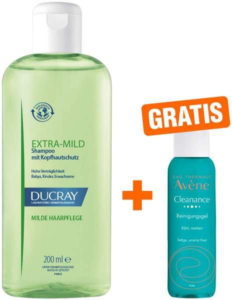 Ducray extra mild Shampoo biologisch abbaubar 200 ml + gratis extra Mild Shampoo 100 ml