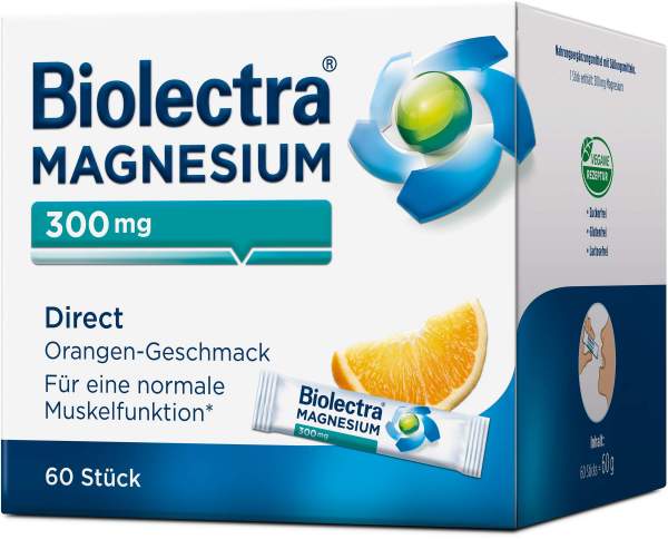 Biolectra Magnesium 300 mg Direct Orangengeschmack 60 Pellet