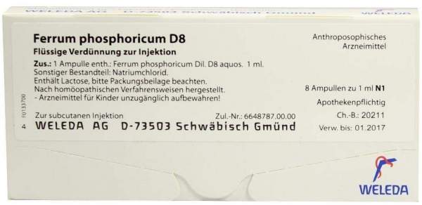Ferrum Phosphoricum D 8 Ampullen 8 X 1 ml