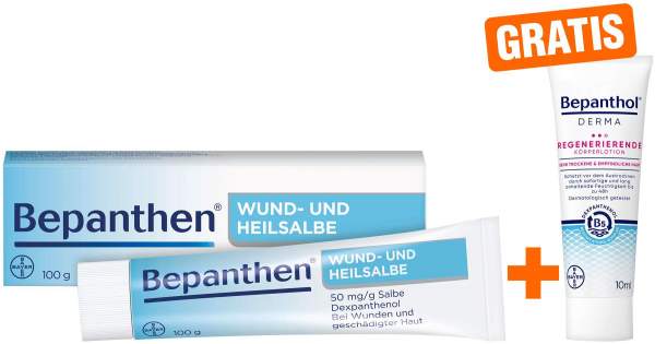 Bepanthen Wund- und Heilsalbe 100 g + gratis Bepanthol DERMA regenerierende Körperlotion 10 ml