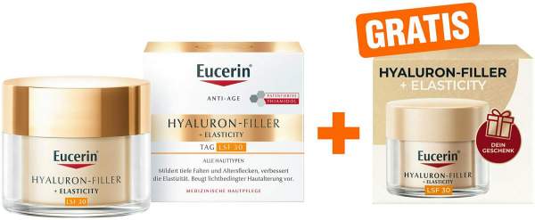 Eucerin Anti-Age Hyaluron-Filler + Elasticity Tag LSF 30 Refill 50 ml + gratis Hyaluron Filler + Elasticity XMas 20 ml