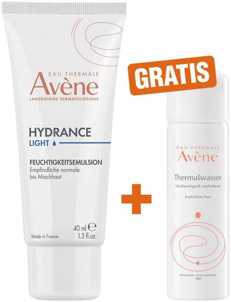 Avene Hydrance Leicht 40ml Feuchtigkeitsemulsion + gratis Thermalwasserspray 50 ml