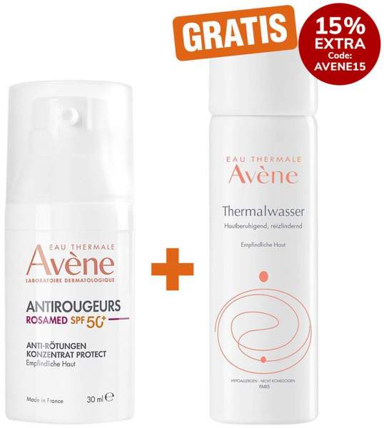 Avene Antirougeurs Rosamed Anti-Rötungen Protect SPF50 30 ml + gratis Avene Thermalwasser Spray 50 ml