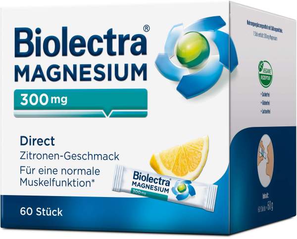 Biolectra Magnesium 300 mg Direct Zitronengeschmack 60 Beutel